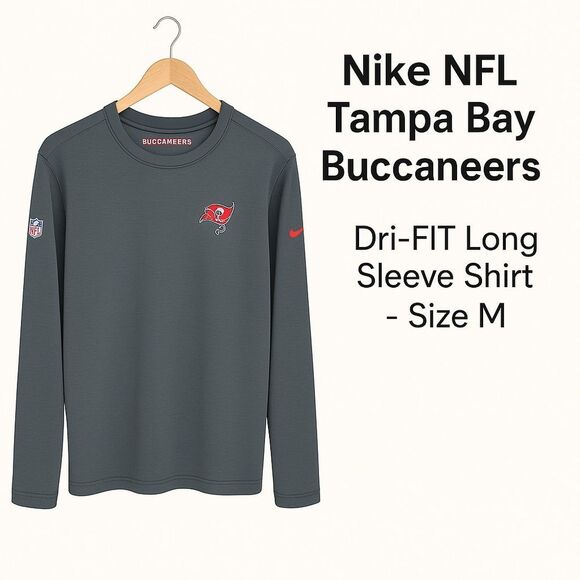Nike NFL Tampa Bay Buccaneers Dri-FIT Long Sleeve Shirt - Men’s Medium - Picture 1 of 14
